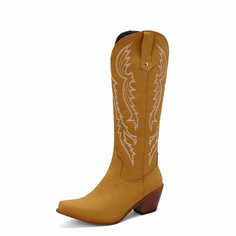 Women Embroidered Knee High Cowboy Boots Western Boot