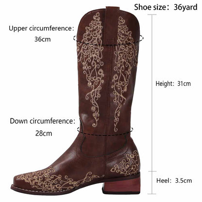 Women Western Boots Cowgirl Boots Ladies Country Dress Boots