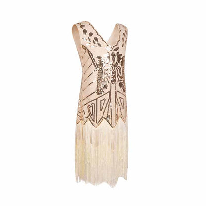Kid's Fringed Flapper Dress Sequin Short Gala Dress