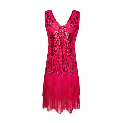 Kid's Fringed Flapper Dress Sequin Short Gala Dress