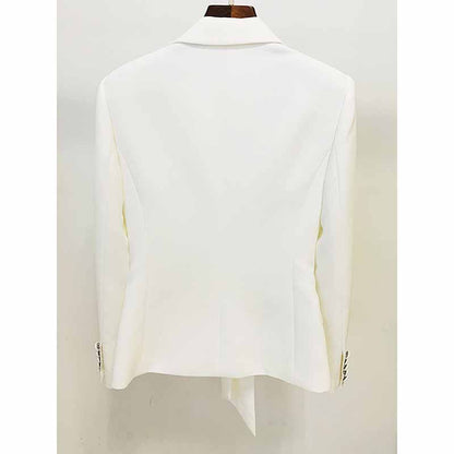 Women's White Lace-Up 2 Piece Bell-bottomed Pantsuit Sizes 6-14