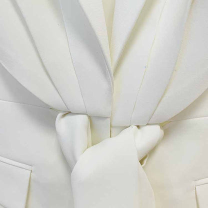 Women's White Lace-Up 2 Piece Bell-bottomed Pantsuit Sizes 6-14