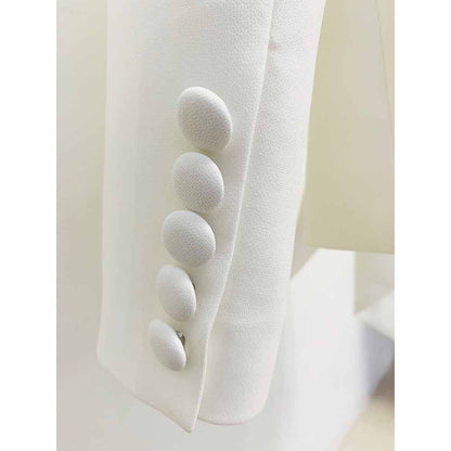 Women's White Lace-Up 2 Piece Bell-bottomed Pantsuit Sizes 6-14