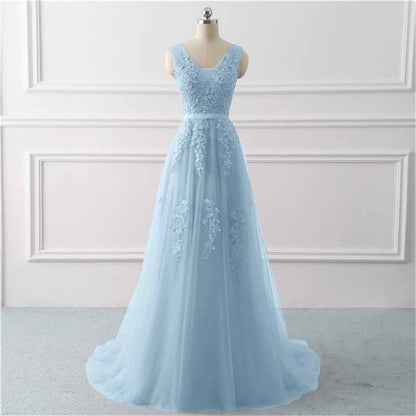 Women's Wedding Dress Bride Lace Applique Evening Dress V Neck Ball Gowns