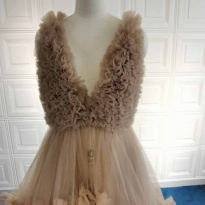 Ladies Gown Sheer Long Robe Puffy Tulle Robe Maxi Pregnancy Dresses