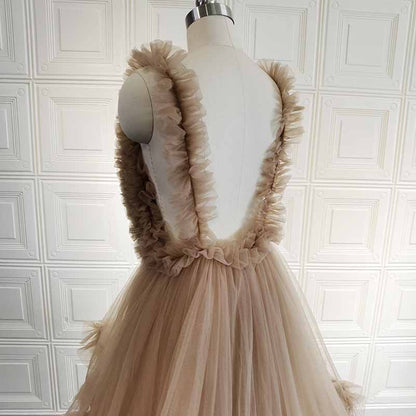 Ladies Gown Sheer Long Robe Puffy Tulle Robe Maxi Pregnancy Dresses