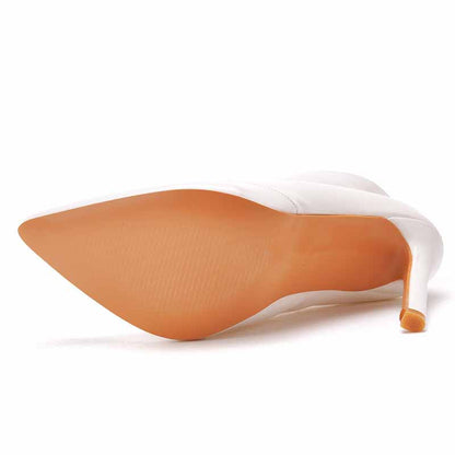 Women's Dress Boots Pointed Toe Stiletto High Heel Ankle Boots White Black Color