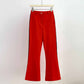 Women red wedding pantsuit white collar One-button Party pant suit