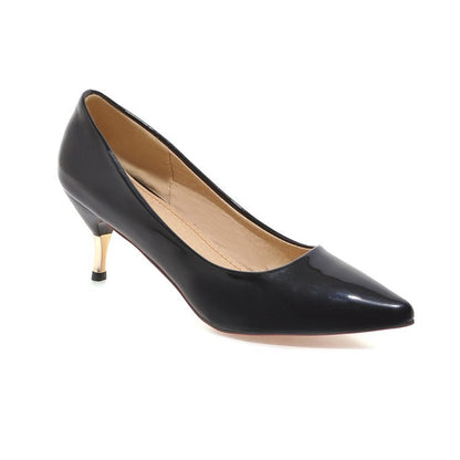 Women Basic Stilettos Low Heels Pointed Toe Pumps 6cm