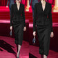 Women Black Suits 2 Piece Fashion Skirt Suits Black Coat With Pocket Business Suits