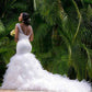 Trumpet/Mermaid Tulle Beaded Halter Sleeveless Sweep/Brush Train Wedding Dresses