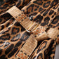 Women Animal Print Formal Coat In Brown Leopard Print Belted Trench Coat
