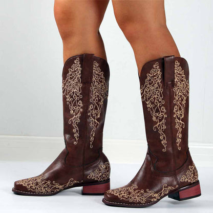 Women Western Boots Cowgirl Boots Ladies Country Dress Boots