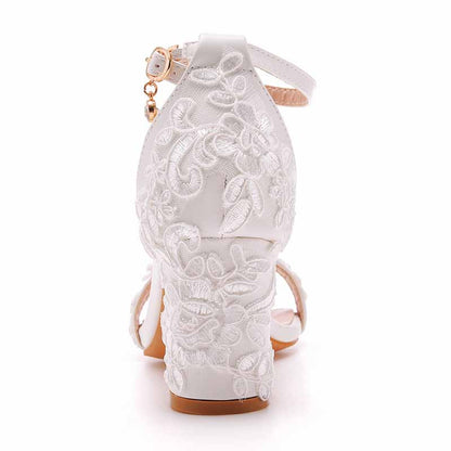 Women Wedding Chunky Shoes Low Heel Comfortable Block Heel Sandals