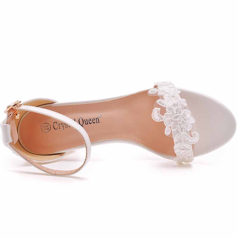 Hyinlays Women's Crystal Block Heel Sandals - 2.2 Inch Low Heel, Satin & PU, Open Toe For Wedding Party Prom