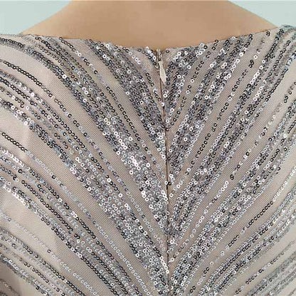 Women's Sequined Long Sleeves Formal Dresses Bling Bling Evening Gown S-4XL