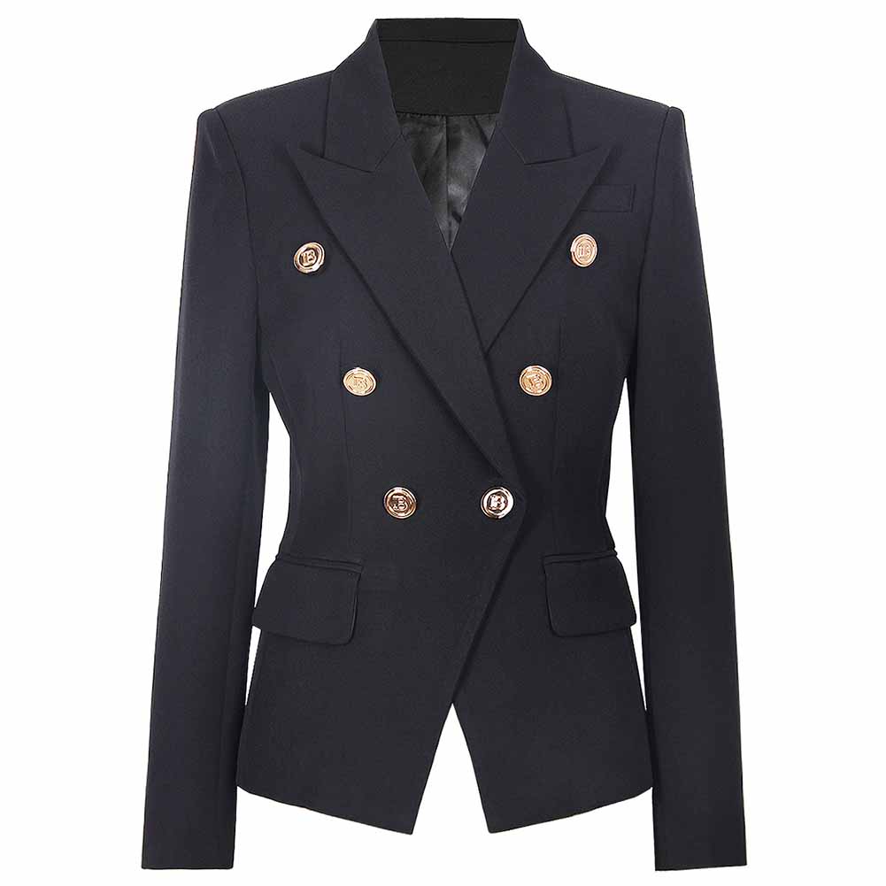 Double Button Women Double Breasted Gold Button Blazer – SD Dresscode & Fashiontrends