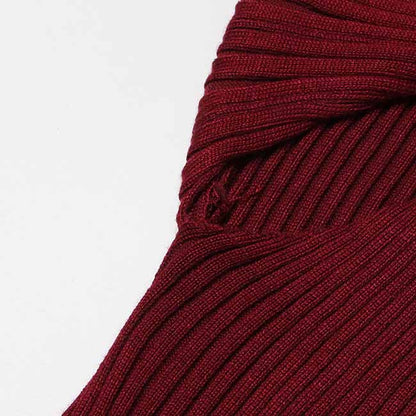 Pleated Turtle-neck Tight-fitting Bodycon Dress