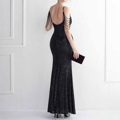 Women's V Neck Split Formal Wedding Dress Short Sleeve Beading Long Party Dress S-4XL