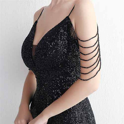 Women's V Neck Split Formal Wedding Dress Short Sleeve Beading Long Party Dress S-4XL