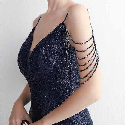 Women's V Neck Split Formal Wedding Dress Short Sleeve Beading Long Party Dress S-4XL