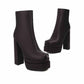 Women Mid Calf Chunky Ankle Booties