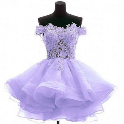 Women's Tulle Mini Cocktail Party Dress Short Prom Gown