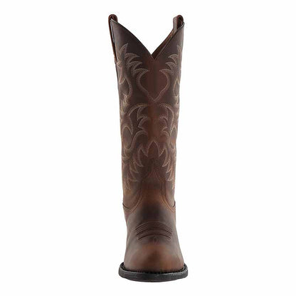 Western Cowboy Boots Wide Calf Pointed Toe Embroidered Boot