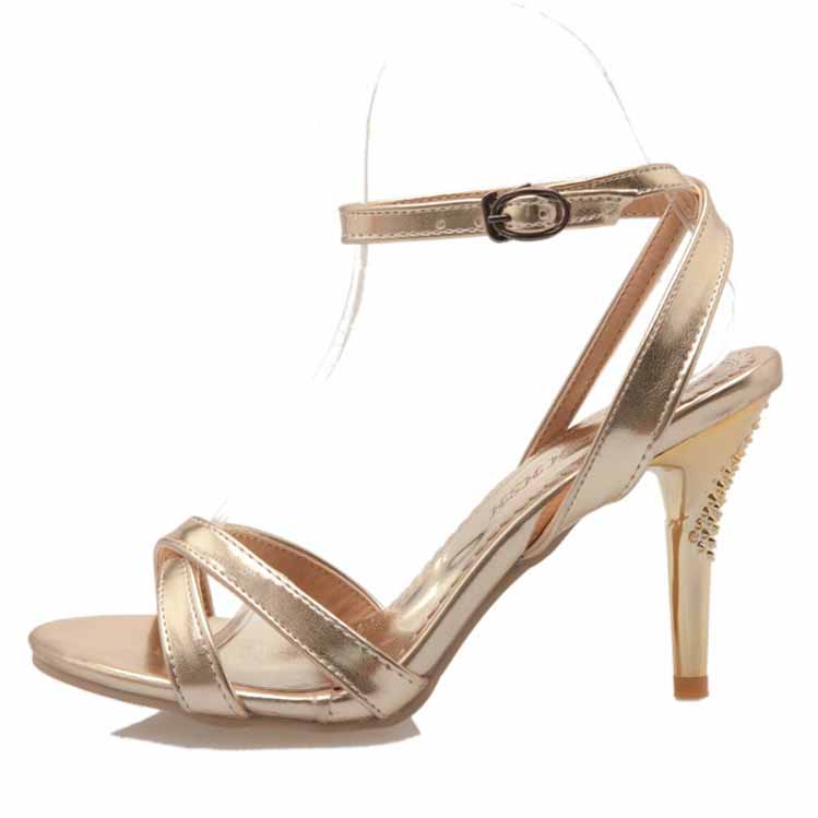 Women's Strappies Middle Heel Pump Prom Dress Sandals