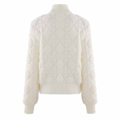 Women stand collar zipper cardigan warm winter coats woolen jacket