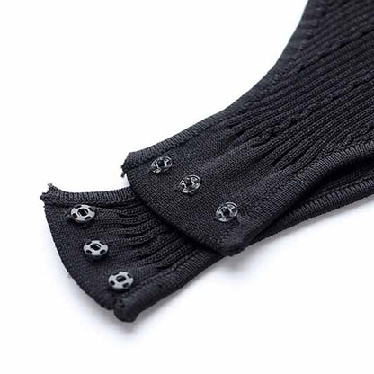 Women Ribbed Black Long Sleeve Bodysuit Tops One Piece Bodycon Jumpsuit