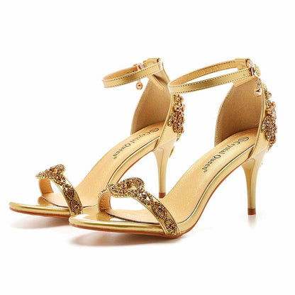 Womens Open Toe Ankle Strap High Heel Dress Party Pump Sandals
