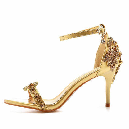 Womens Open Toe Ankle Strap High Heel Dress Party Pump Sandals