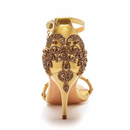 Womens Open Toe Ankle Strap High Heel Dress Party Pump Sandals