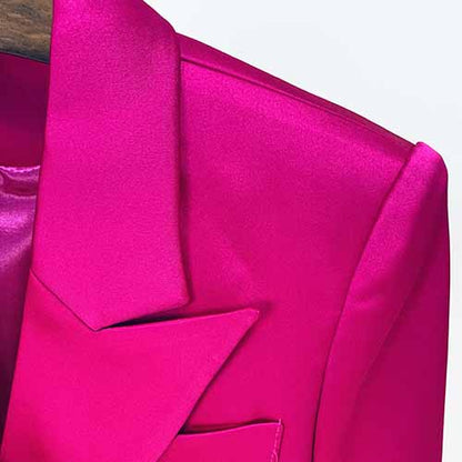 Women Rose Bra+ Blazer + Rose Skirt 3 Pieces Set Short Skirt Suits