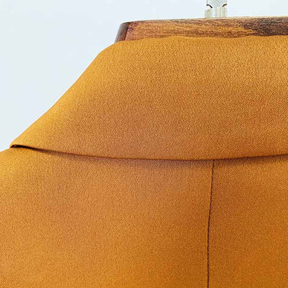 Women's Rust Pantsuit Double Breasted Button Blazer + Wide Trousers