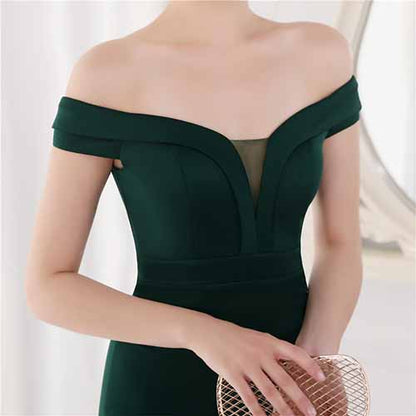 Women's Off Shoulder V-Neck Formal Dresses Wedding Gowns Evening Cocktail Dress S-4XL