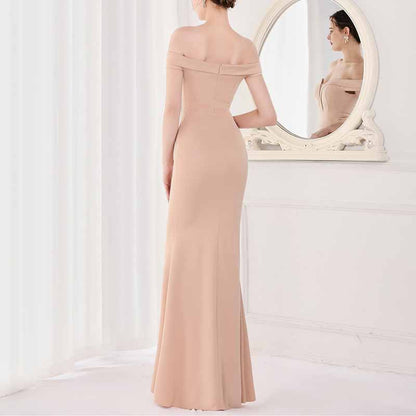 Women's Off Shoulder V-Neck Formal Dresses Wedding Gowns Evening Cocktail Dress S-4XL