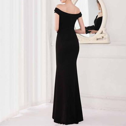 Women's Off Shoulder V-Neck Formal Dresses Wedding Gowns Evening Cocktail Dress S-4XL
