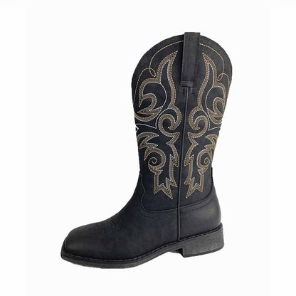 Women's Western Cowgirl Cowboy Boots Wide Calf Pointed Toe Embroidered
