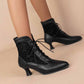 Women's Lace-up Ankle Bootie low heel Boots Plus Size Shoes