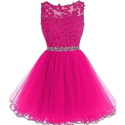 Women's Prom Dresses Short Homecoming Dress A Line Tulle Party Cocktail Gown