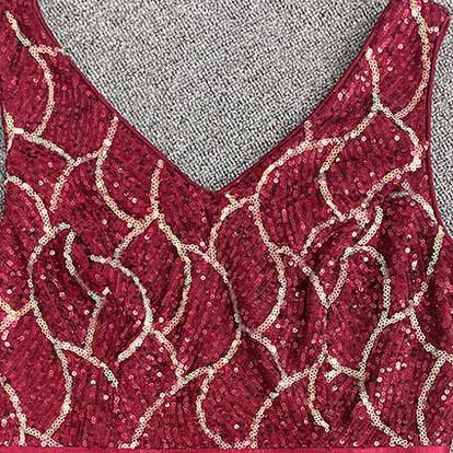 Women's Wine red Sleeveless Bridesmaid Dress Evening Maxi Dress