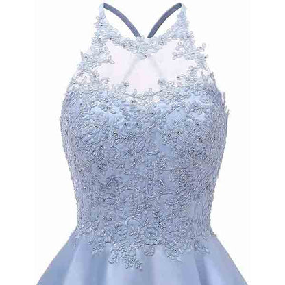 Women's Sleeveless Applique Beaded Short Homecoming Dresses With Pockets