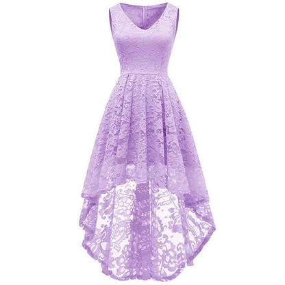 Women's Sleeveless Hi-Lo Lace Formal Dress Cocktail Party Dress Custom Size