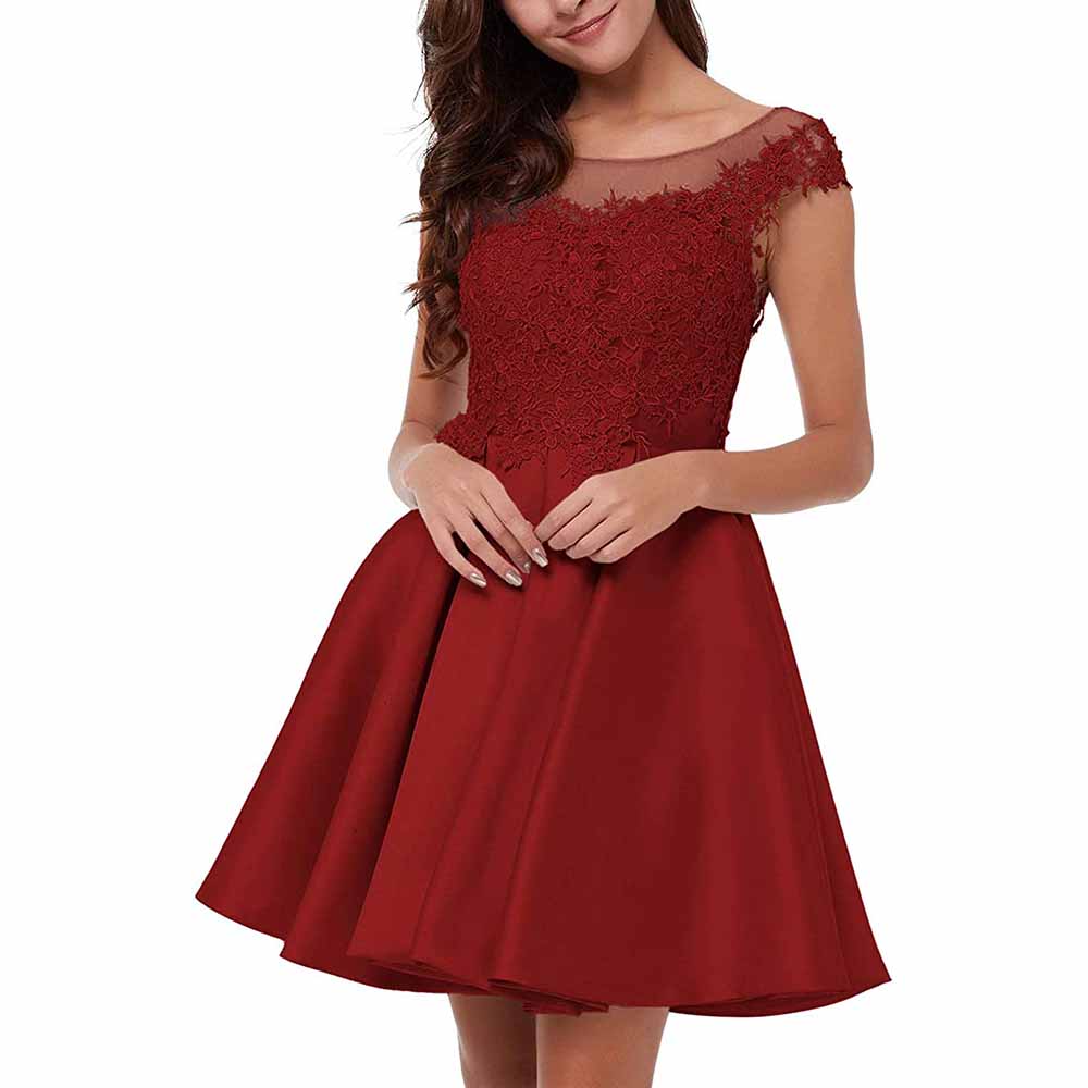 sd-hk Lace Applique Homecoming Dress for Elegant Style