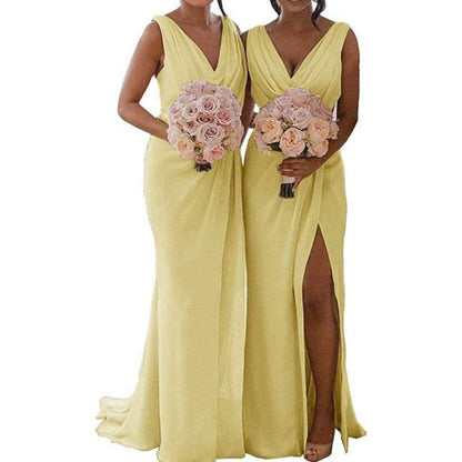 Chiffon Bridesmaid Dress Long Formal Evening Prom Party Gown
