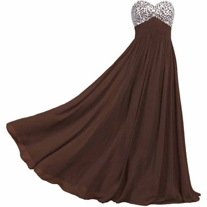 Sequin Top Chiffon Bottom Strapless Bridesmaid Dress 100 Colors Available