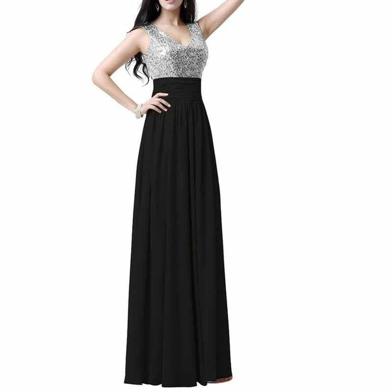 Sequin Top Bridesmaid Dress Chiffon Floor-Length Bridesmaid Dress100+colors