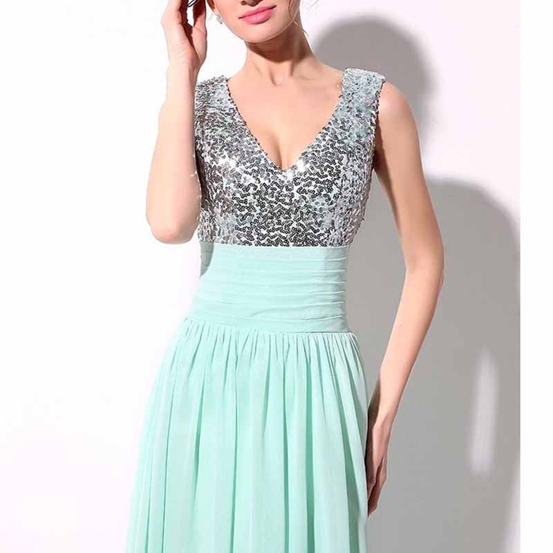 Sequin Top Bridesmaid Dress Chiffon Floor-Length Bridesmaid Dress100+colors